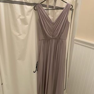 Dessy Collection, mauve long bridesmaids dress